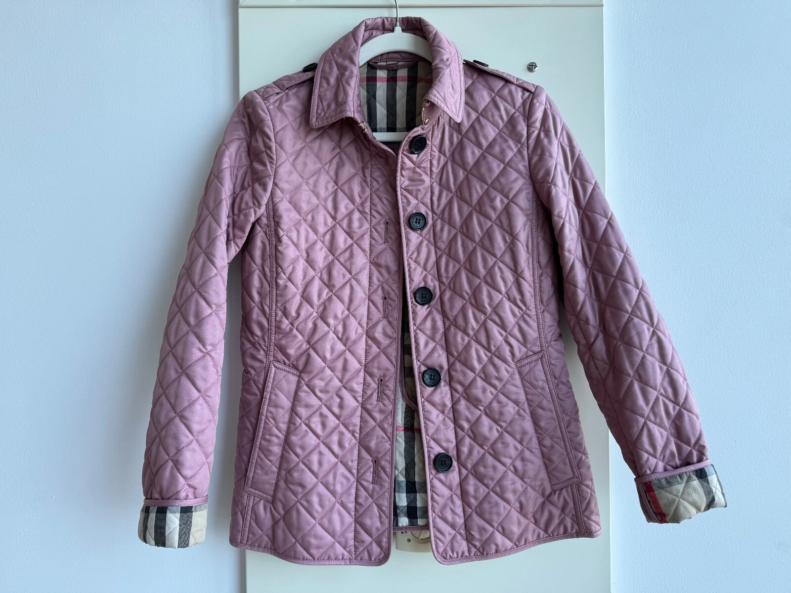 Burberry giacca trapuntata donna malva rosa taglia XS