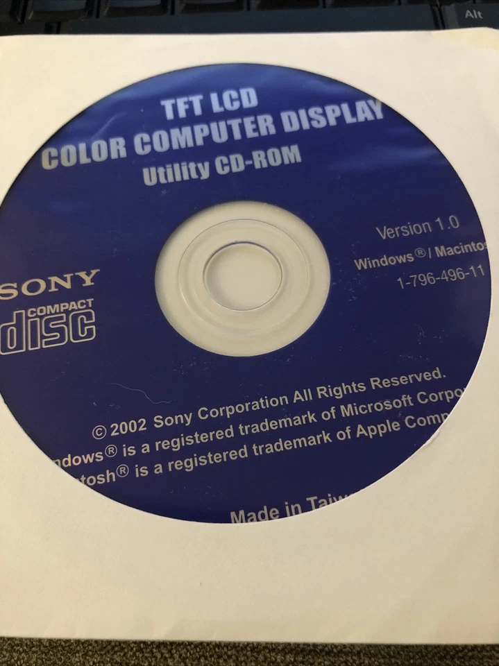 Sony TFT LCD Color Computer Display utility CD-ROM Version 1.01-796-496-1 - Image 2 of 4
