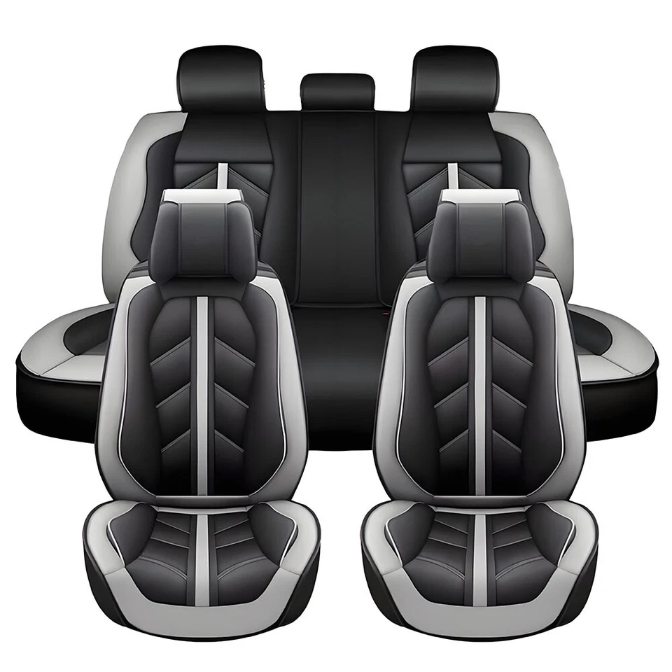 For Chevrolet Car Seat Cover Full Set 5Seat Leather Front Rear Protector Cushion - Image 3 of 4