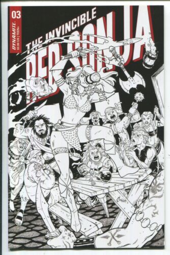 INVINCIBLE RED SONJA #3 - AMANDA CONNER B & W INCENTIVE VARIANT COVER - 1/15 - Picture 1 of 1