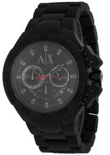 NEW ARMANI EXCHANGE BLACK SILICONE BAND,CHRONOGRAPH,DATE MEN WATCH AX1187