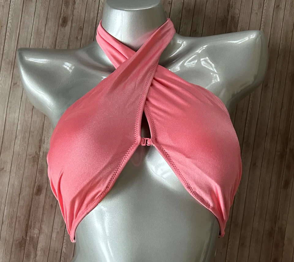 Nuevo con etiquetas Bikini Victoria's Secret Envolvente Cuello Alto Top y Envolvente Parte Inferior Brasileña M 2 Piezas Foto 3 de 4