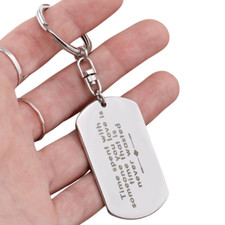 Engraved Dog Tag Keychain - Time Spent