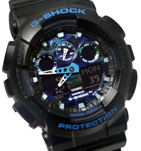 Casio GA100CB-1A G-Shock Blue Analog Digital Black Resin Band Men Watch New - Picture 3 of 7