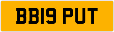BIG PUTT GOLF PRO REG XL B19 B16 PRIVATE REGISTRATION CAR NUMBER PLATE BB19 PUT