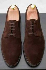 New Handmade Mens Brown Suede Derby shoes, Men brown Lace up dress shoes