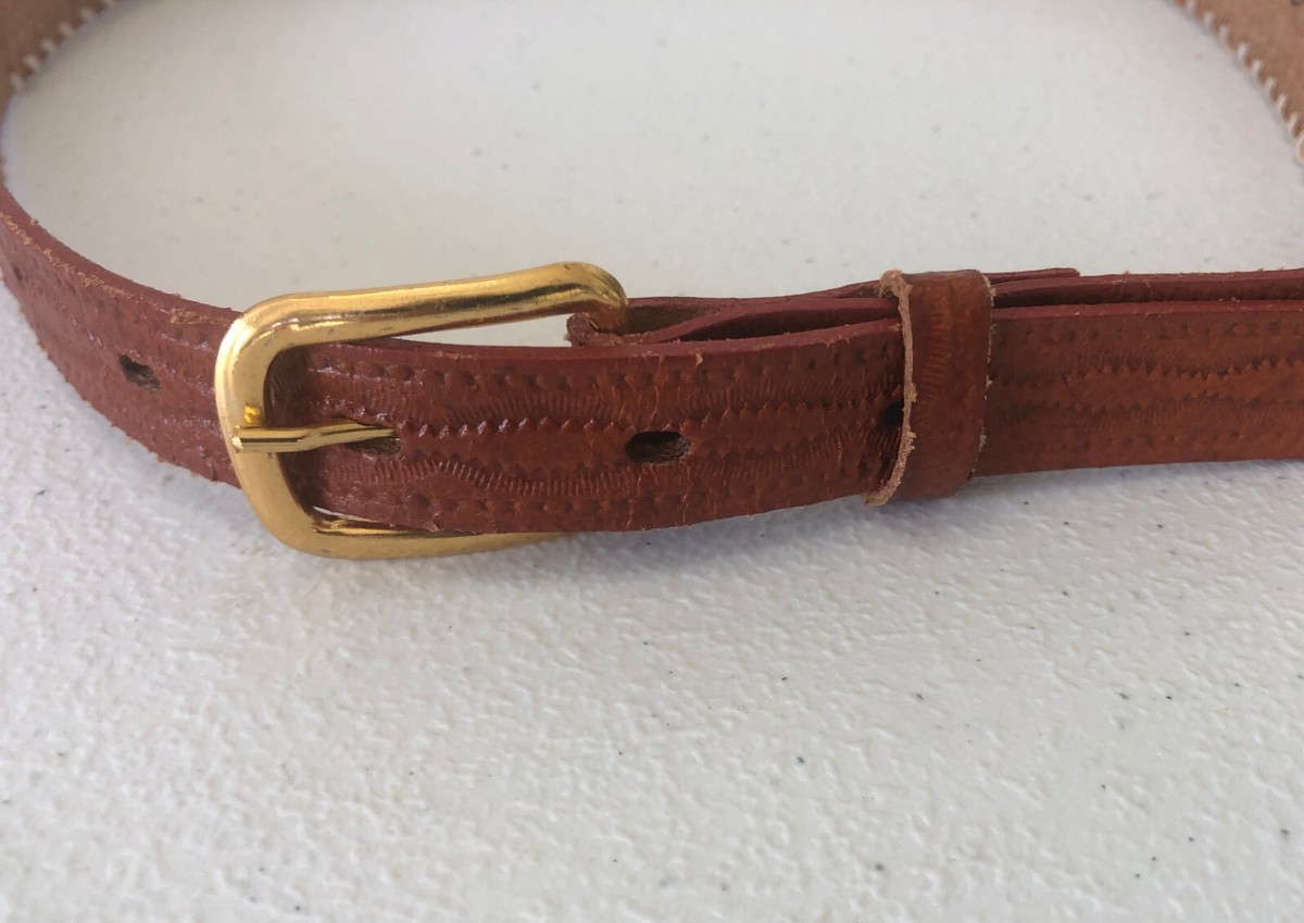 vtg Native American Thunderbird Cowhide Leather Belt 26  display picture 3