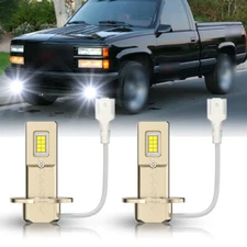 6000K White H3 LED Fog Light Bulbs For Chevy C1500 1988-1995 1996 1997 1998