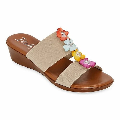 Italiana by Italian Shoemakers Women's Jessa Wedge Sandals 7.5M Floral New