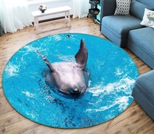 3D Dolphin Freedom NBC495046 Animal Game Rug Mat Elegant Photo Carpet Mat Romy