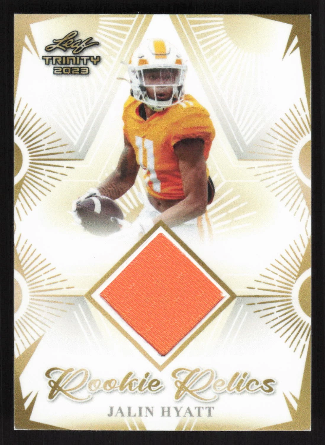 Jalin Hyatt Leaf Trinity Mega Box Rookie Relics #RR18 Base