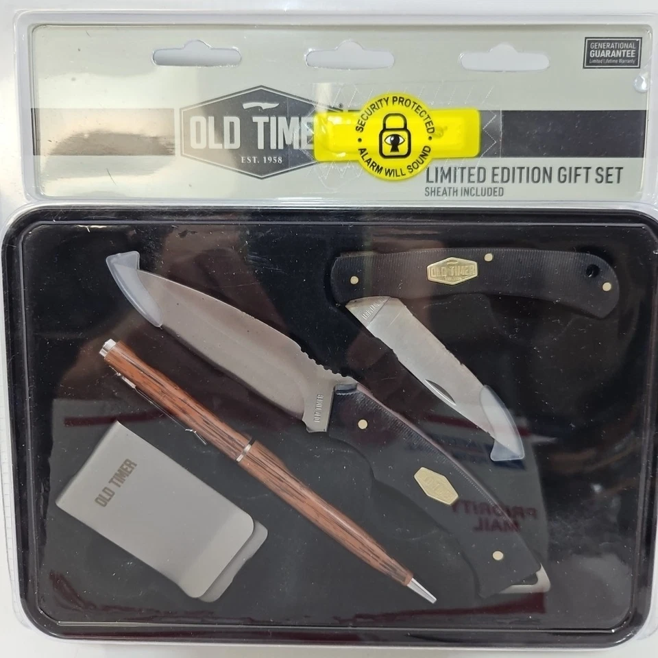 Old Timer Limited Edition Gift Set Pocketknives, money clip, pen, collector tin. - Image 2 of 3