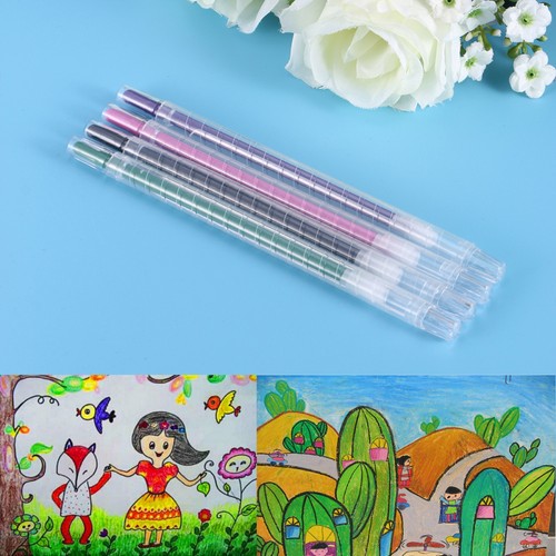 12 PCS Rotating Crayon School Supplies for Kids Pencil Crayons Pastels Paint - Picture 12 of 12