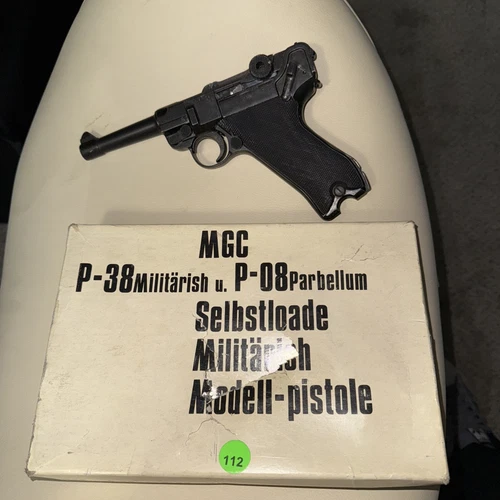 MGC LUGER Full Metal Replica Model Gun P.38 P-08  9mm W/box And Clip