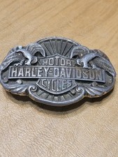 VINTAGE 1989 HARLEY DAVIDSON BELT BUCKLE EAGLE TRADITIONAL LOGO Collectible