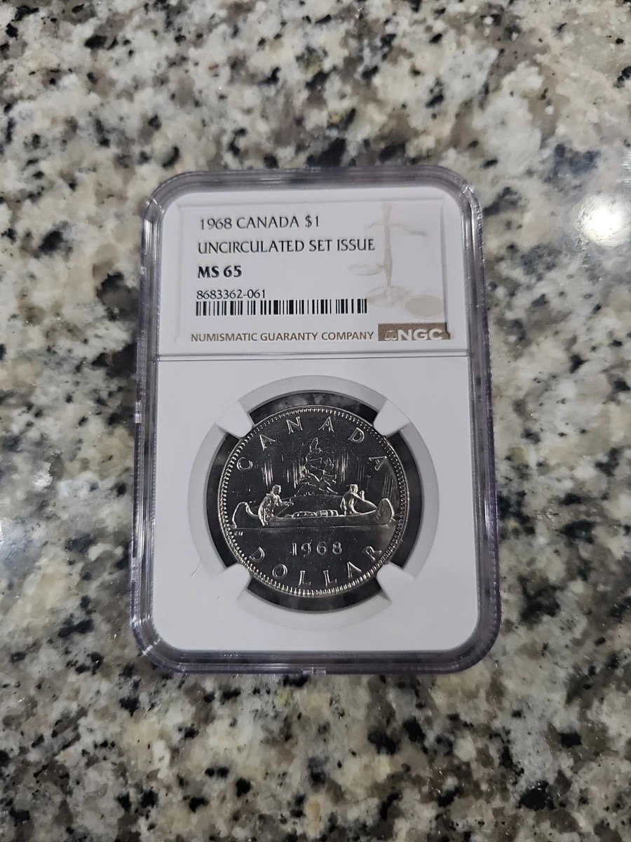 【5枚組】NGC MS65・64 1968年カナダ$１・50.25.10.5C MS 65 Graded Canadian Dollar Coins for sale | eBay