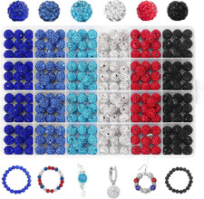 240Pcs 10Mm Rhinestone Beads for Craft Sparkle Blue Baseball Beads