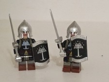 (2) Lote Personalizado Caballeros Medievales Castillo Guardias Anillo de Poder Gondor Ejército Soldado