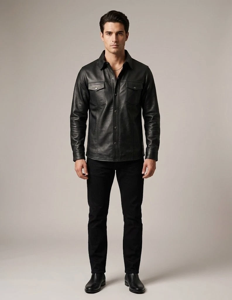 ジャケット・アウター Biker's Leather Shirt Size 36 leather motorcycle shirt products for sale | eBay