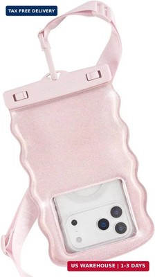 Case-Mate Wavy IP68 Waterproof Phone Pouch - Large Floating Phone Case w/Crossbo
