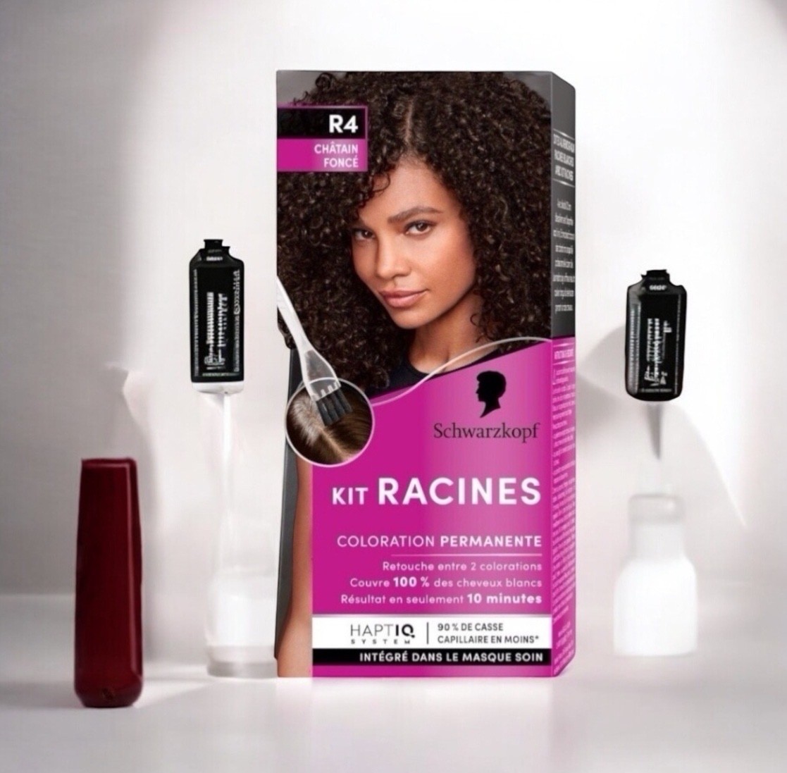 Kit racines R4 Schwarzkopf Châtain Foncé couverture cheveux blancs lot de 2