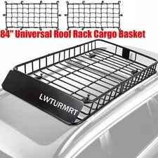 84Inch Extendable Roof Rack Basket 500LB Heavy Duty Cargo Carrier for SUV Truck