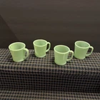 Fire King Coffee Cups (Lot of 4) Jadeite Green D Handle (Set 5)