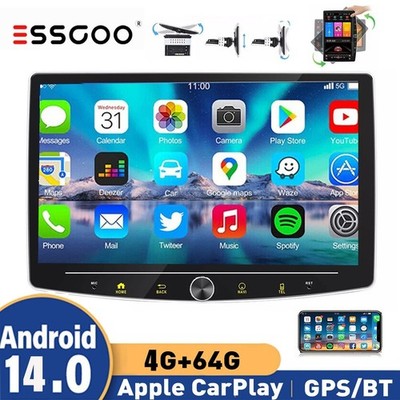 Android 14 Carplay 4+64G 10.1'' Car Stereo GPS WIFI Bluetooth BT Rotatable Screen
