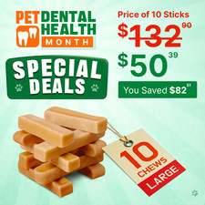 2 lb Large Tibetan Yak Chews - Natural Yak Chews  Dental Chews  Value Pack