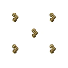 5 Pack XFITTING 1/2" X 1/2" Push Fit Elbow, Lead Free Brass, Push to Connect