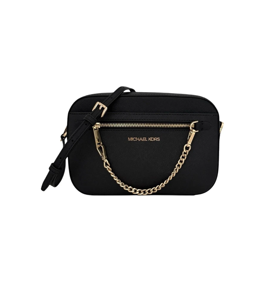 Bolso bandolera Michael Kors MK Portmonee Jet Set Travel cuero negro NUEVO - Imagen 3 de 4