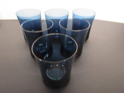 Set of 6 Vintage Denby Arabesque Blue Ice Tumblers ~ 4.25'' H x 3.25'' W
