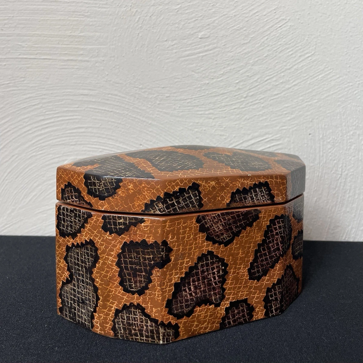 Tbest boîte décorative en bois Boîte de rangement en bois avec serrure