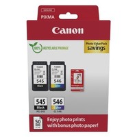 Set Druckerpatronen Canon 8287B008 Pg 545 Cl 546 + Fotopapier