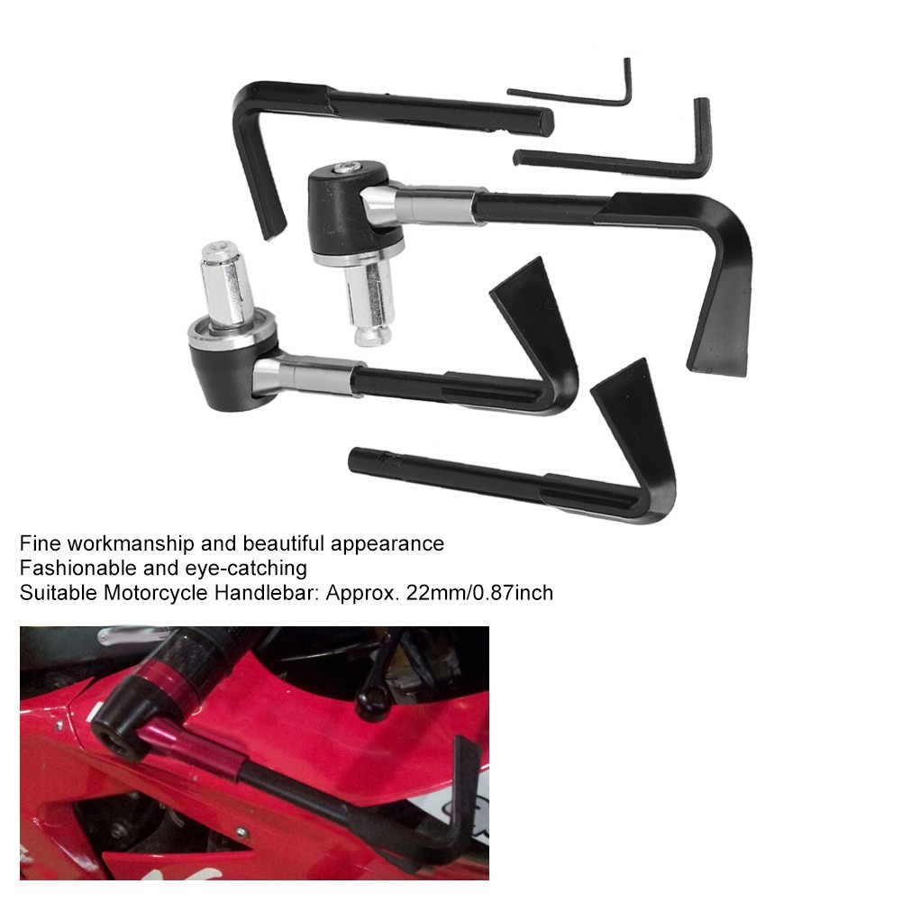(Silver) Motorbike Handgrip Guard CNC Brake Guard Levers Protect Guard.
