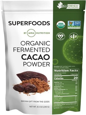 MRM Nutrition Organic Fermented Cacao Powder - Premium 8.5 Ounce (Pack of 1)