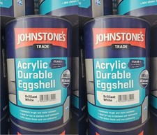 2 x  Johnstones Trade Acrylic Tough Eggshell Brilliant White Paint  5L