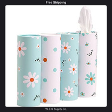 4 Pack Car Tissue Holder Cylinder Fits Standard Cup Holders 200 Total Tissues