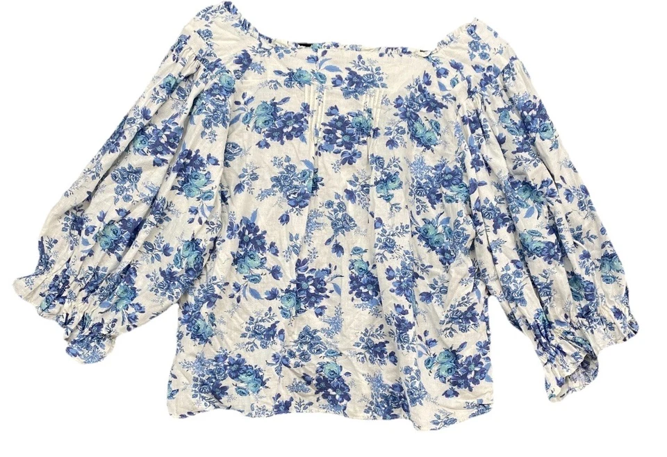 Top de cupcakes y cachemir para mujer talla M Cottagecore Prairie manga abullonada lino/rayón Foto 4 de 4