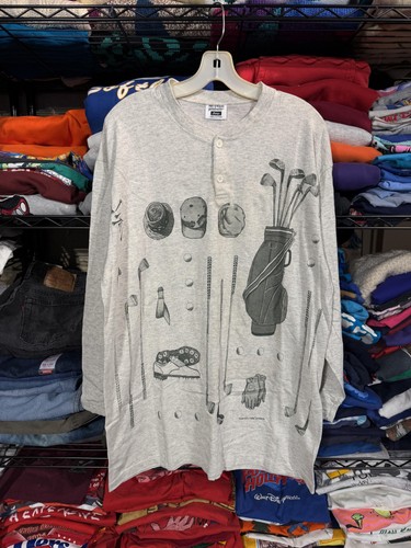 Golf Equipment Shirt Mens Large Gray Long Sleeve Relevant Products Graphic Tee