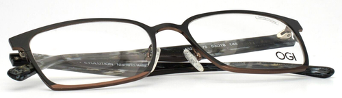 OGI 4323/2175 Black Diamond Mens Rectangle Full Rim Eyeglasses 53-18-145 - Picture 13 of 14