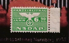 WW2 Third 3rd Reich Nazi Government Party dues stamp MNH