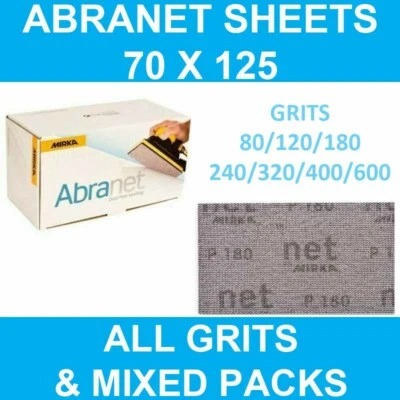 WOODTURNING MIRKA ABRANET 70 x125 STRIPS SHEETS. MIXED GRIT & VALUE MULTI PACKS