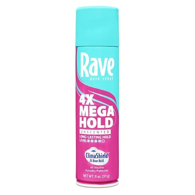 Rave 4X Mega Hold Hair Spray, All-Weather Protection with Vitamin-Rich Formula..