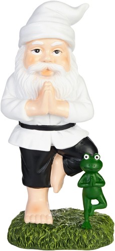 Yoga Gartenzwerg mit Frosch Gartenfigur Zen Gartendeko Meditation 19/24cm - Bild 37 von 42
