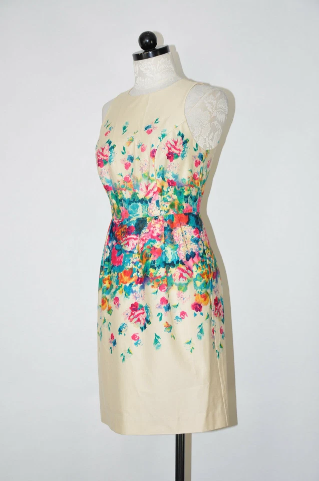 Vestido Vaina Anthropologie Maeve Crema Arco Iris Floral Jardín A Medida Mujer 4 Foto 3 de 4