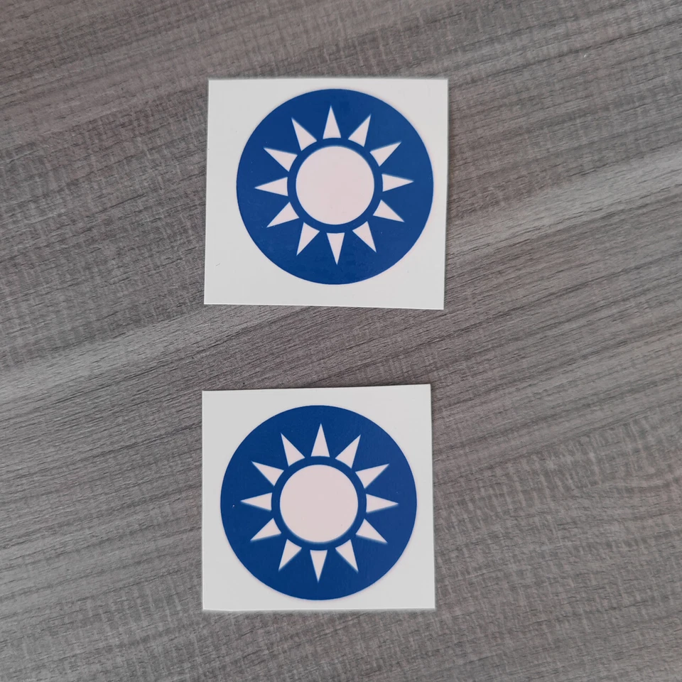 WW2 WWII CHINESE KMT HELMET STICKERS DECALS 2PCS - Image 2 of 4