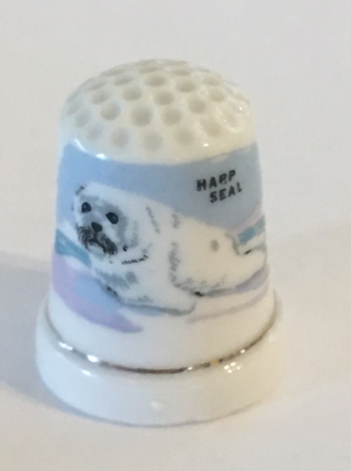 Vintage Harp Seal Thimble Collectible Souvenir for Crafters