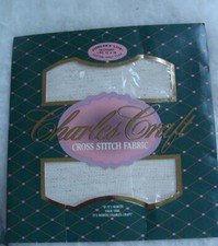 NEW SEALED Charles Craft Cross Stitch Cotton Fabric 12 x 18   Lt Oatmeal 18 ct