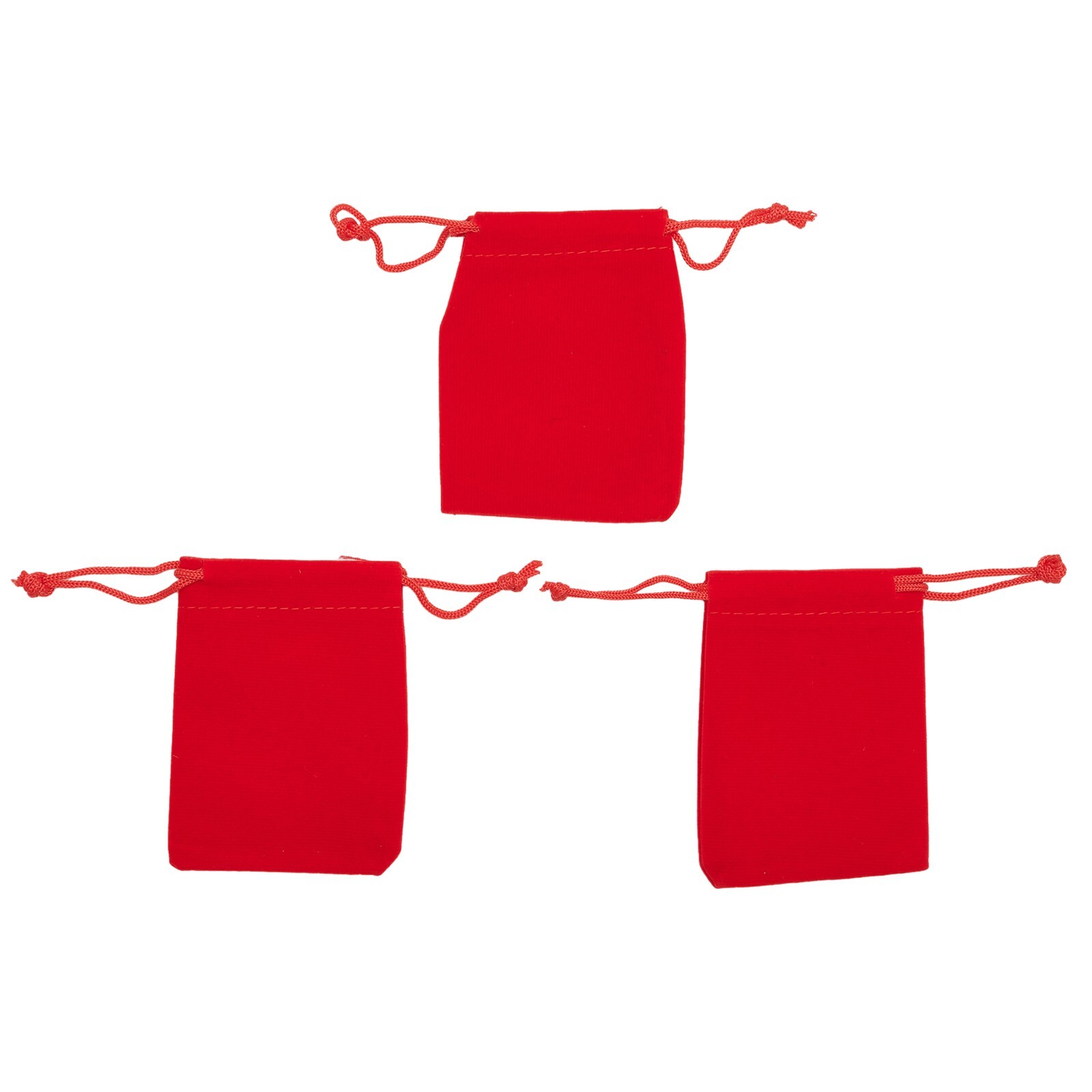 Red Flocking Velvet Pouches for Jewelry 100 Drawstring Bags for All ...